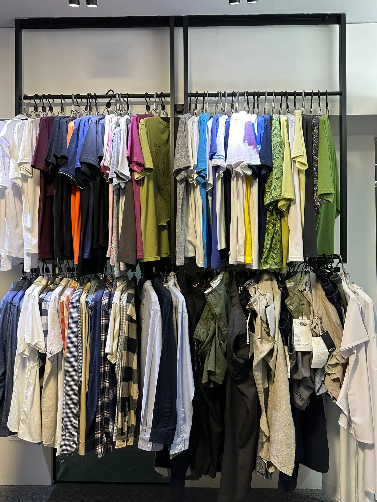 Rail of mixed garment samples
