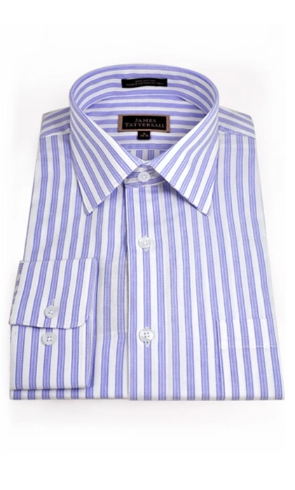 Chambers stripe dress shirt, navy