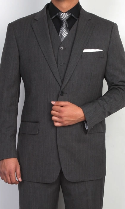 Herringbone vested suit