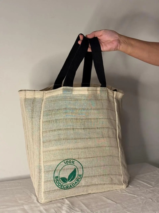 Printed jute tote bag