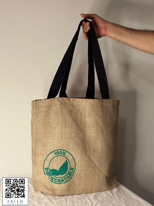 Jute tote with printed logo