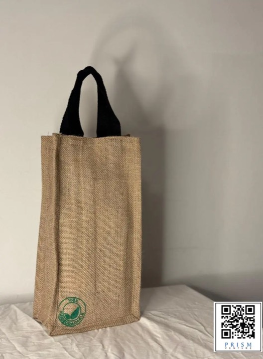 Tall jute tote bag
