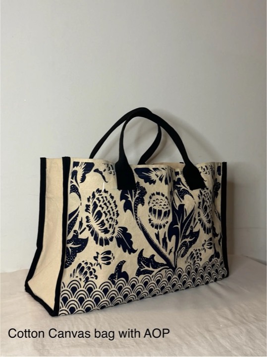 All-over printed jute bag